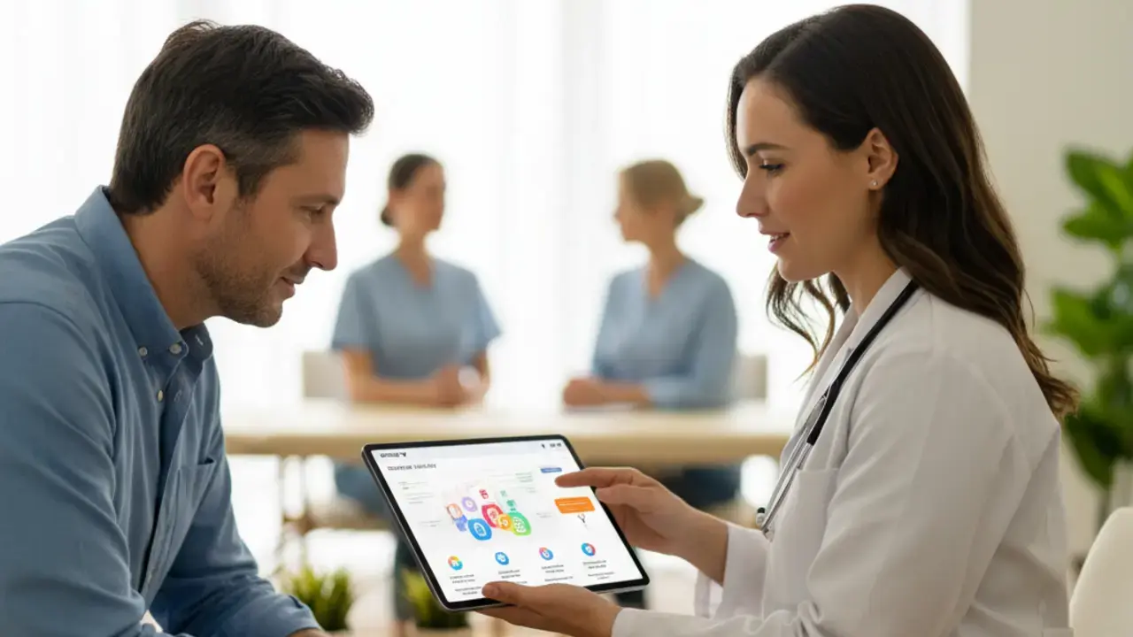Plano de cuidado integrado e personalizado para fibromialgia, com equipe multidisciplinar focada no bem-estar do paciente