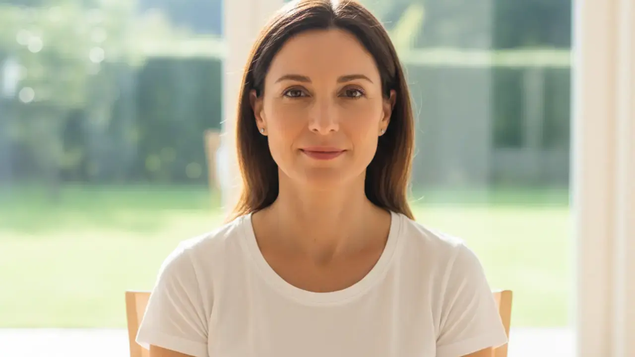 Mulher feliz e relaxada, simbolizando a transformação e os benefícios da saúde preventiva e do cuidado integrado oferecido pela Anestro, resultando em mais energia e paz de espírito.